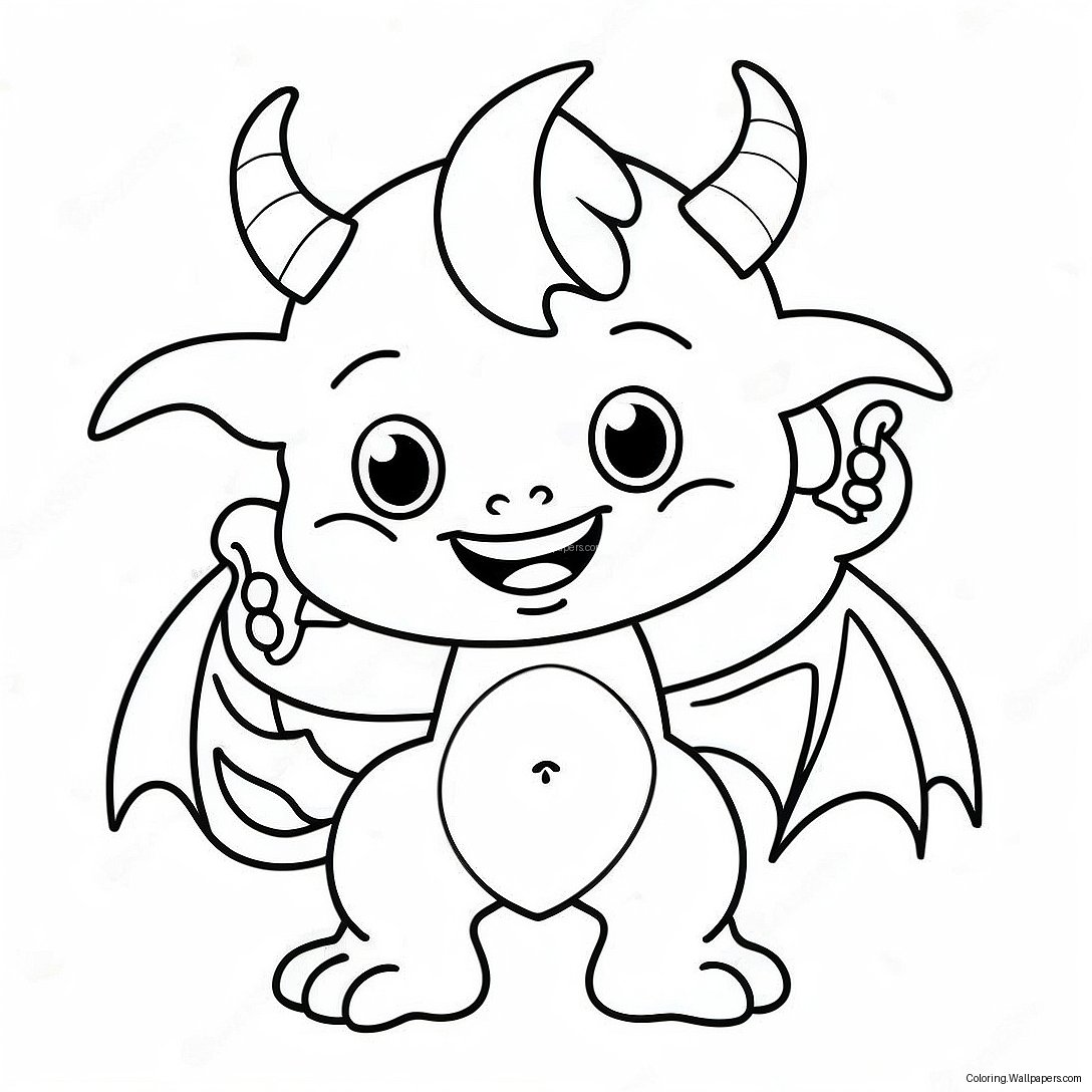 Pagini De Colorat Cu Demon Drăguț Din Desene Animate 5062