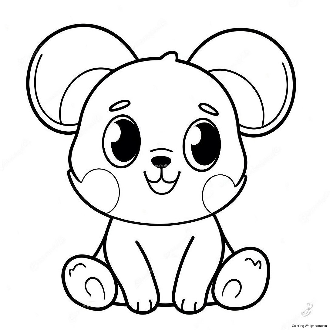 Cute Cartoon Ear Coloring Page 20291