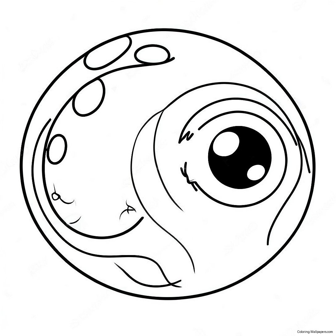 Cute Cartoon Eyeball Coloring Page 23543