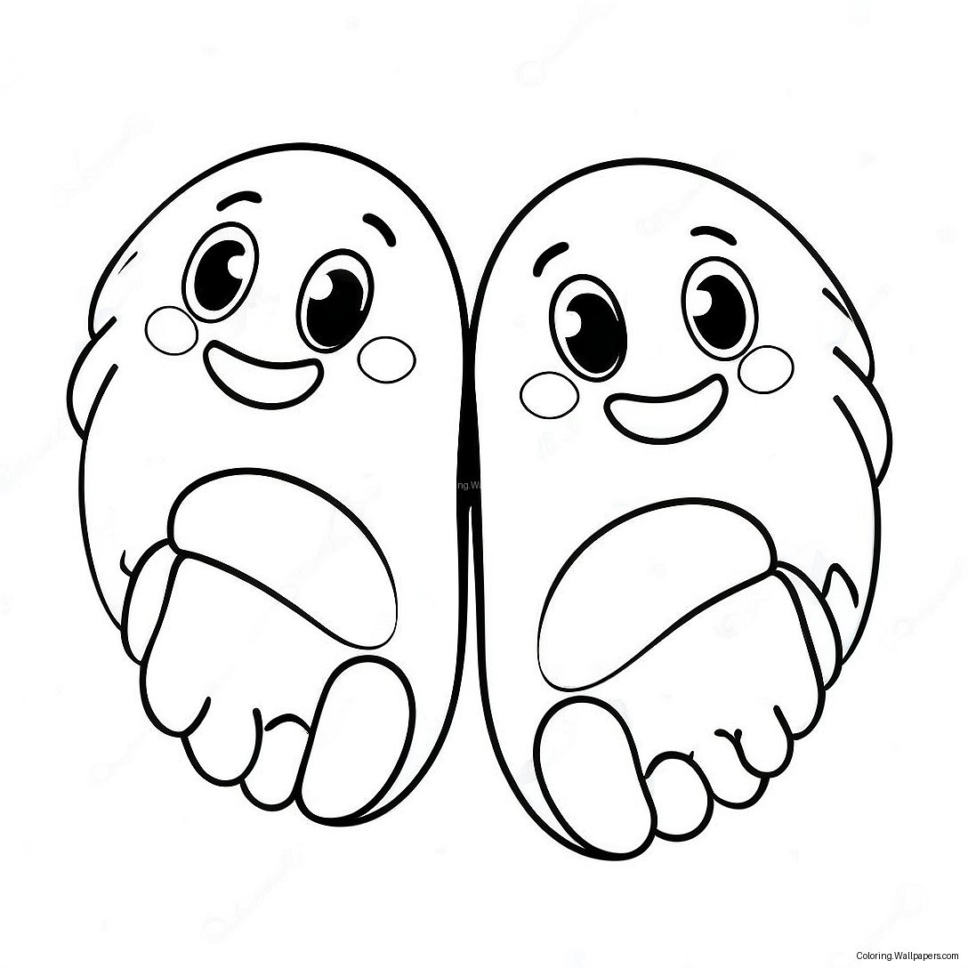 Cute Cartoon Feet Coloring Page 22326