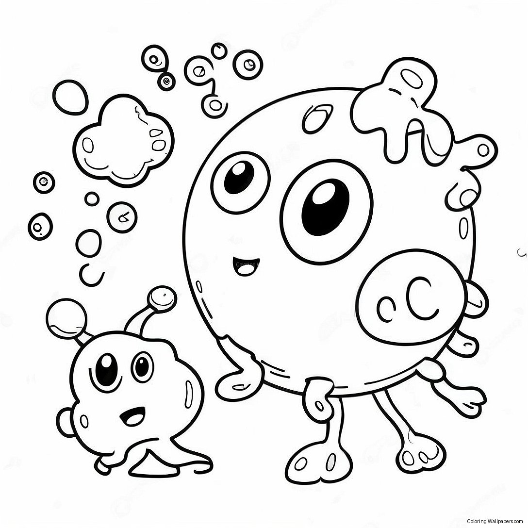 Cute Cartoon Germs Coloring Page 24772