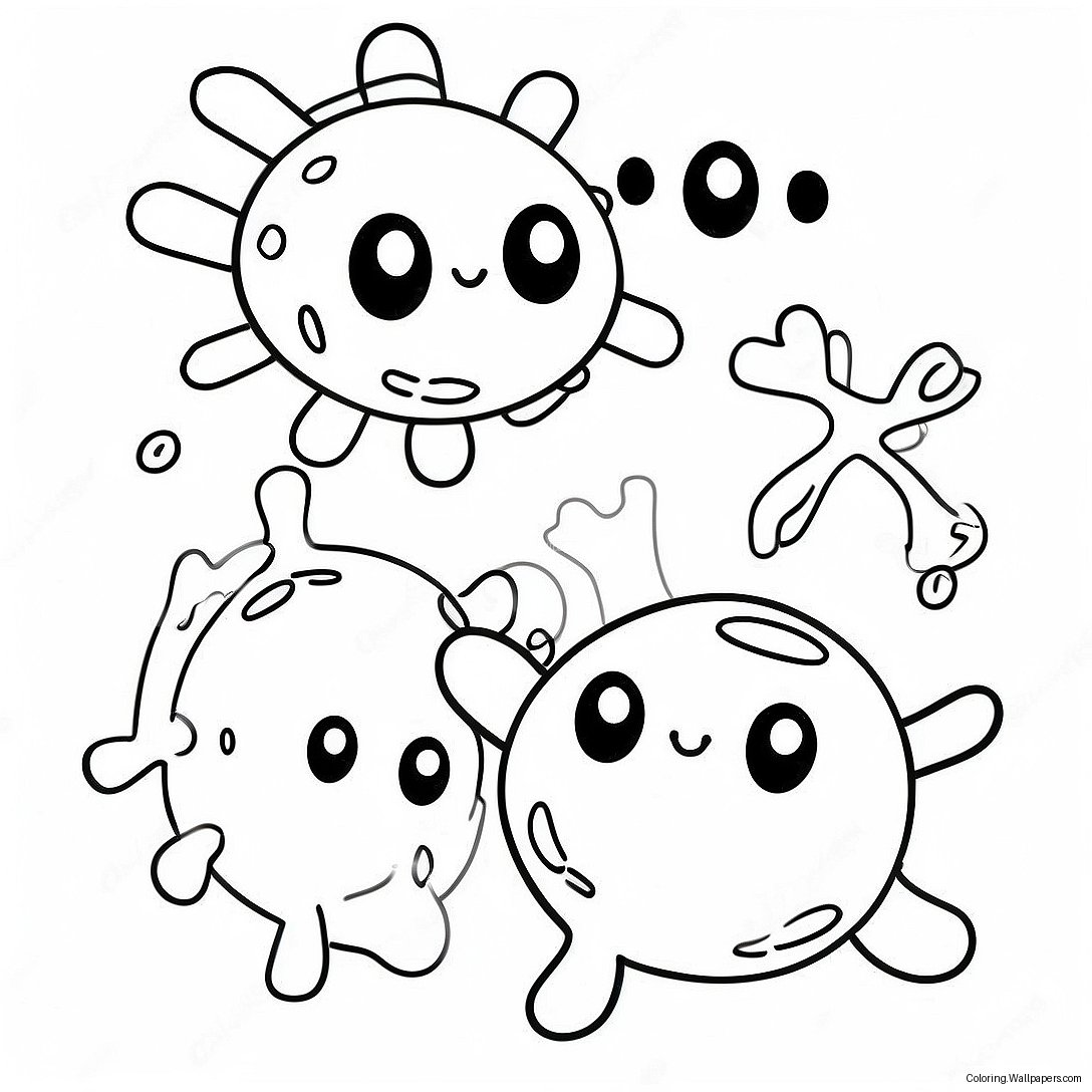 Cute Cartoon Germs Coloring Page 26533