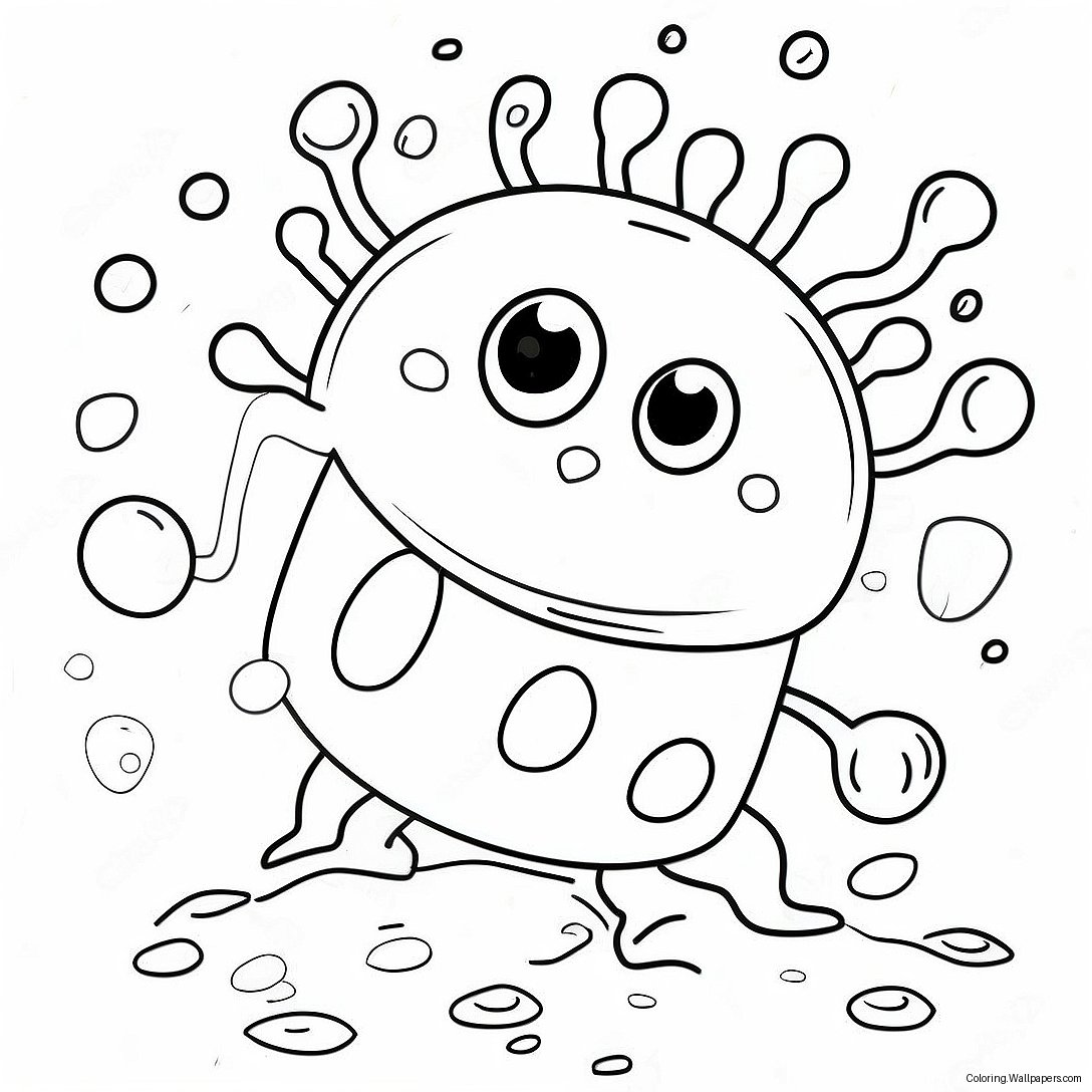 Cute Cartoon Germs Coloring Page 26534