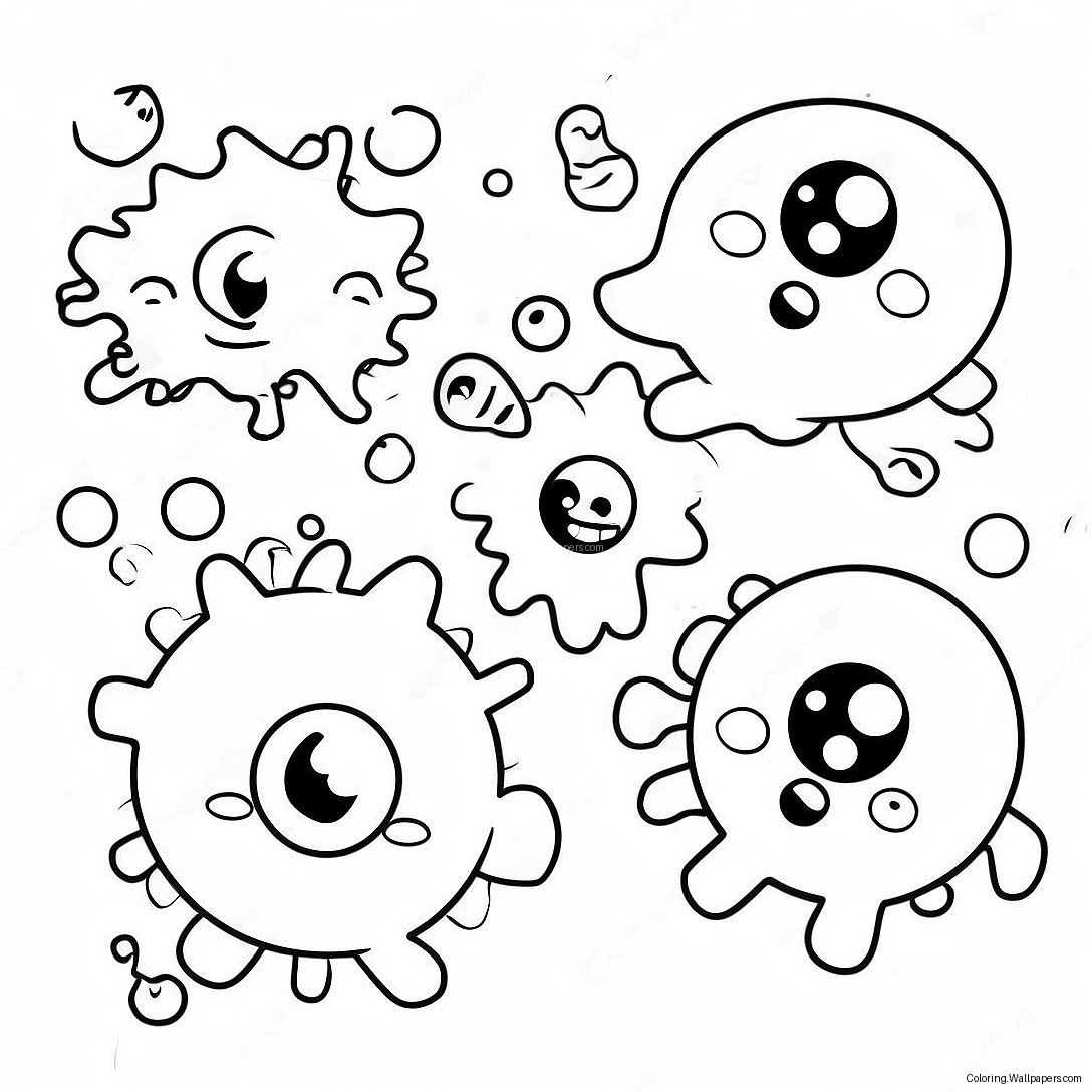 Cute Cartoon Germs Coloring Page 26536