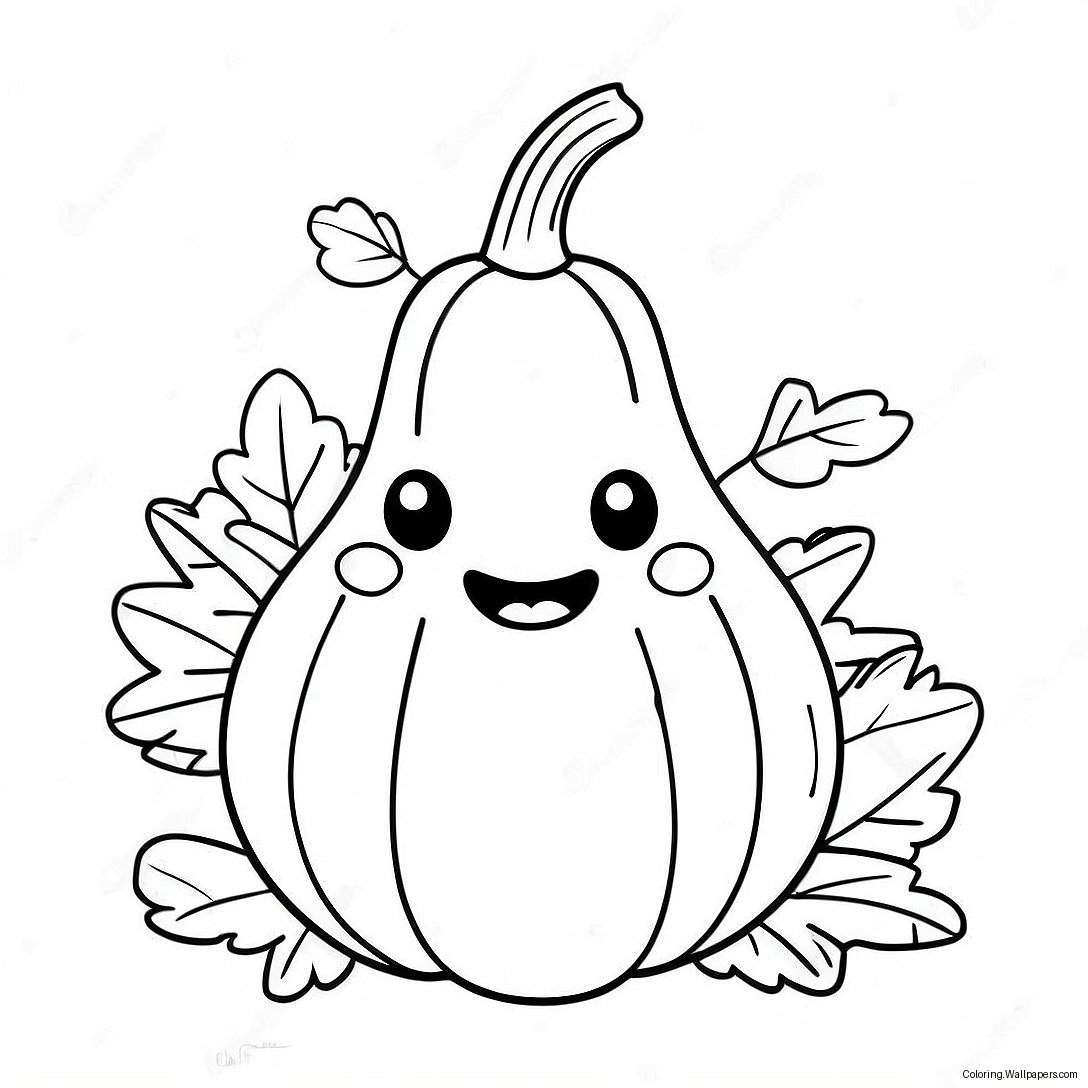 Cute Cartoon Gourd Coloring Page 51050