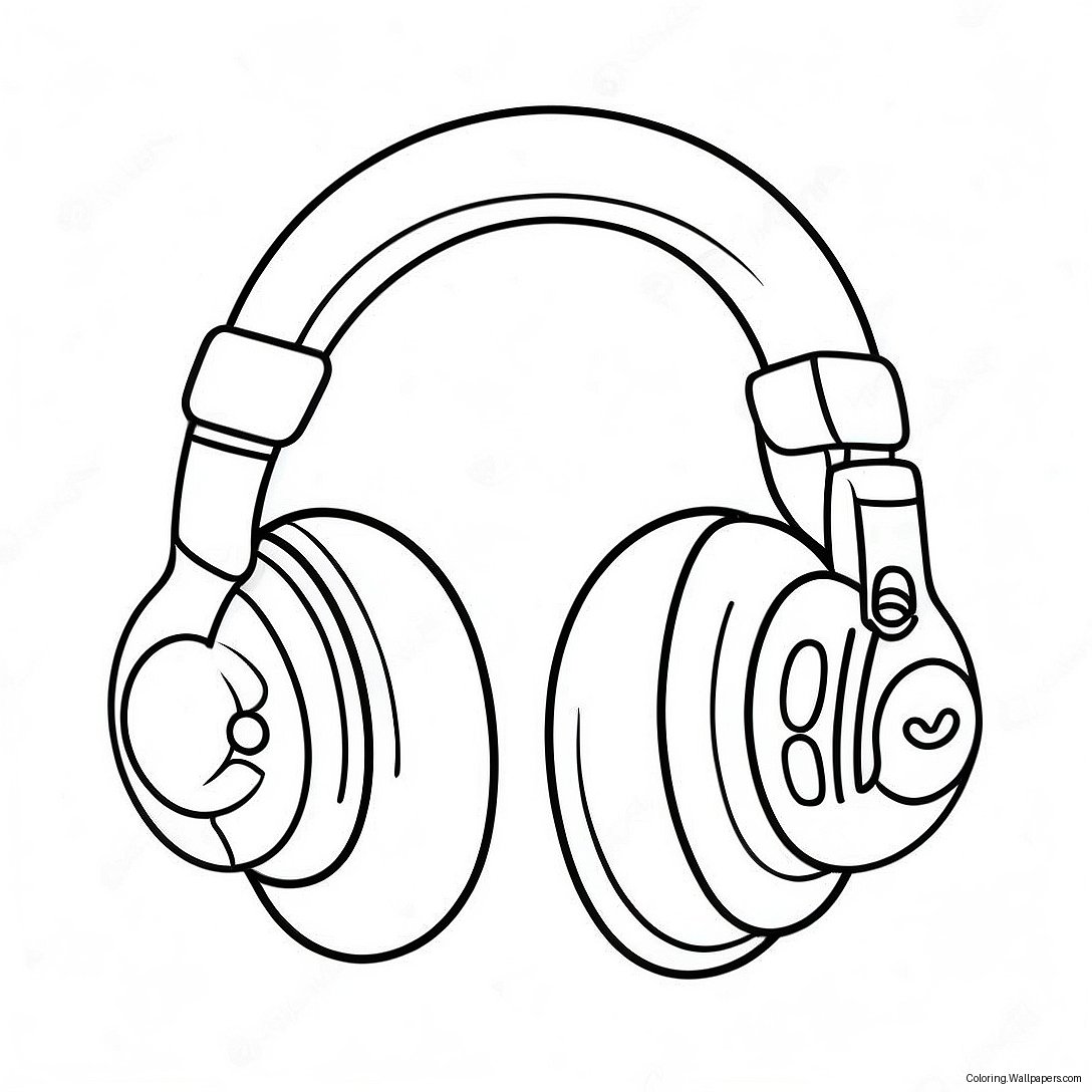 Cute Cartoon Headphones Coloring Page 34586