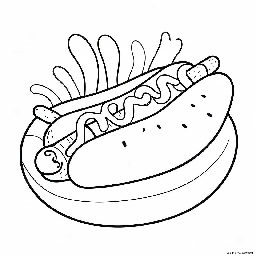 Página Para Colorir De Cachorro Quente Fofo Em Desenho 15587