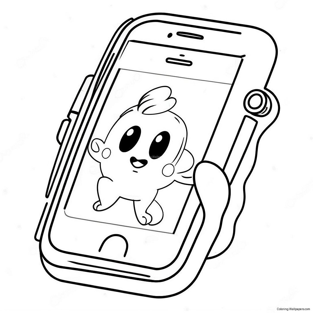 Cute Cartoon Iphone Coloring Page 19793