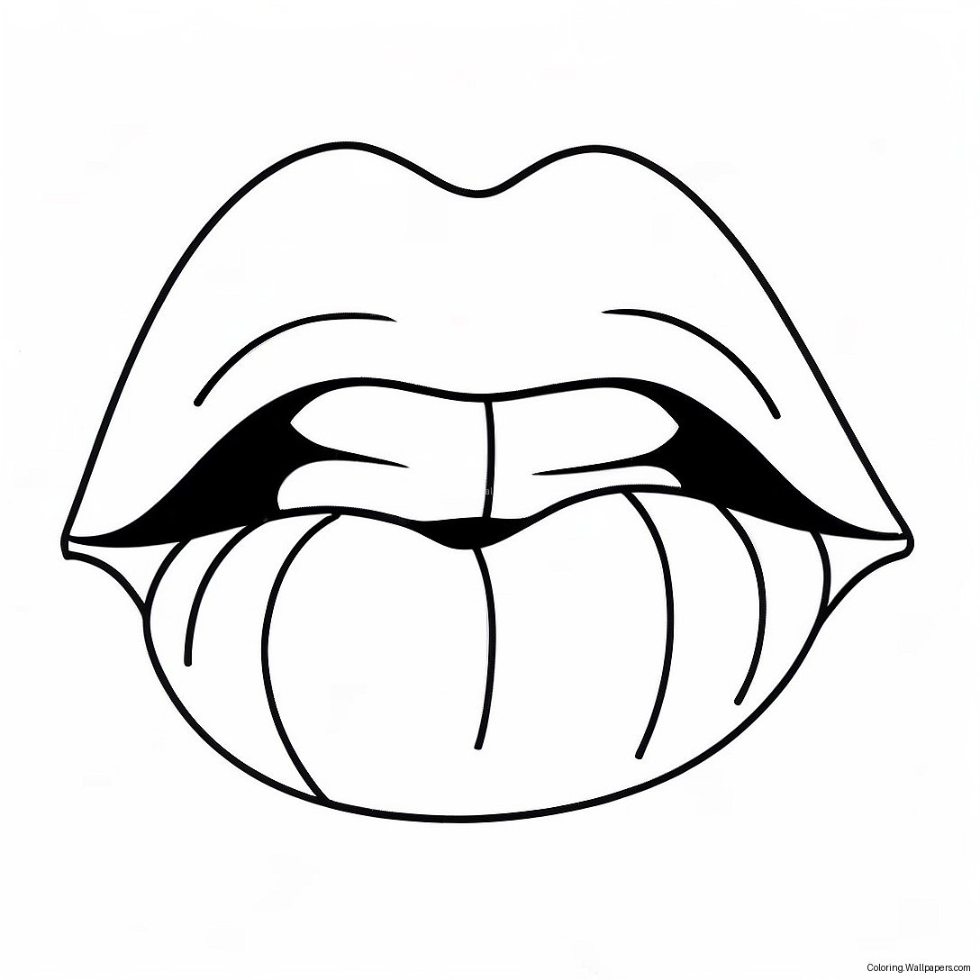 Cute Cartoon Lips Coloring Page 22156