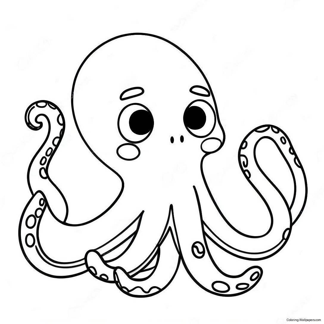 Niedlicher Cartoon-Oktopus Ausmalbild 1115