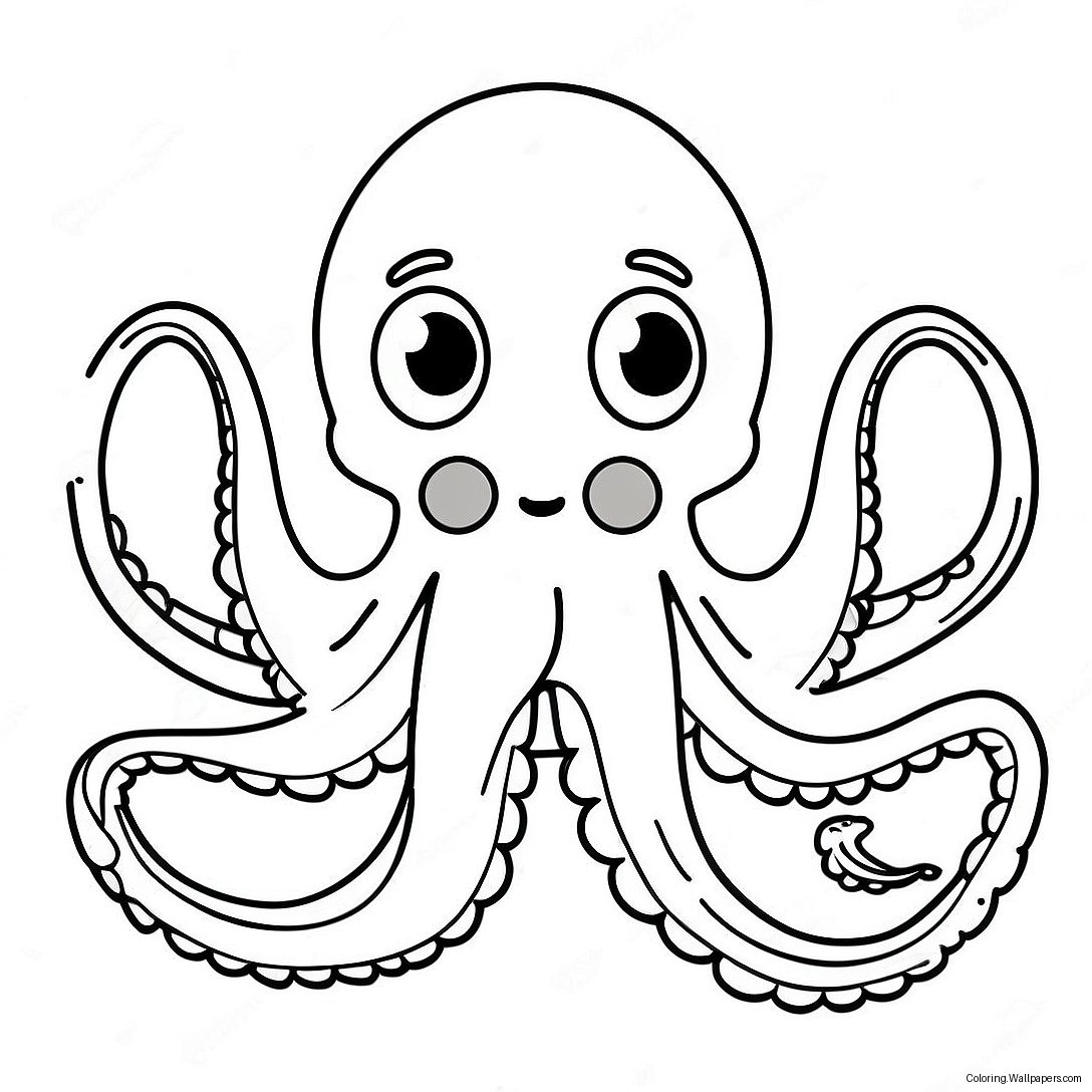 Niedlicher Cartoon-Oktopus Ausmalbild 1116