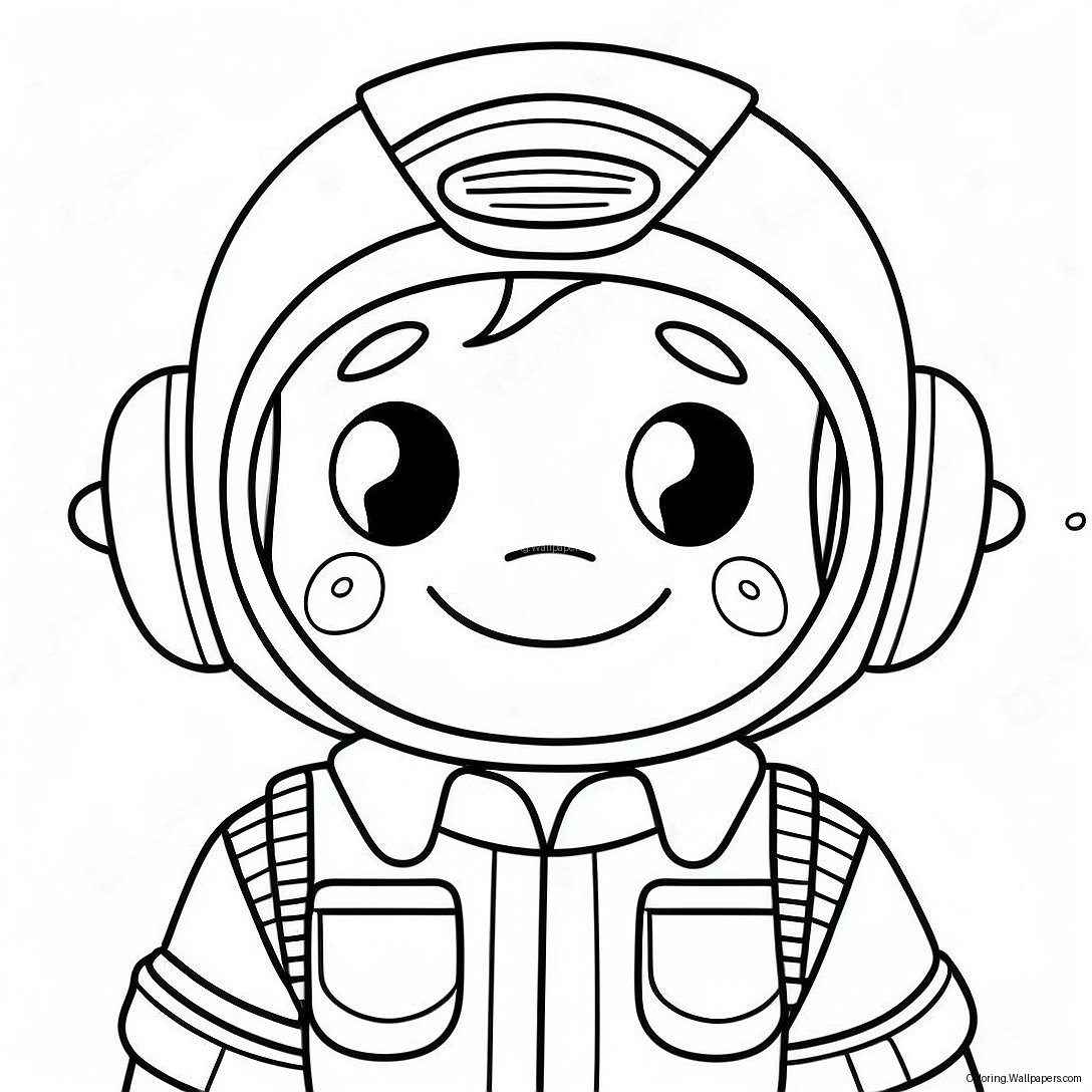 Cute Cartoon Pilot Coloring Page 52422