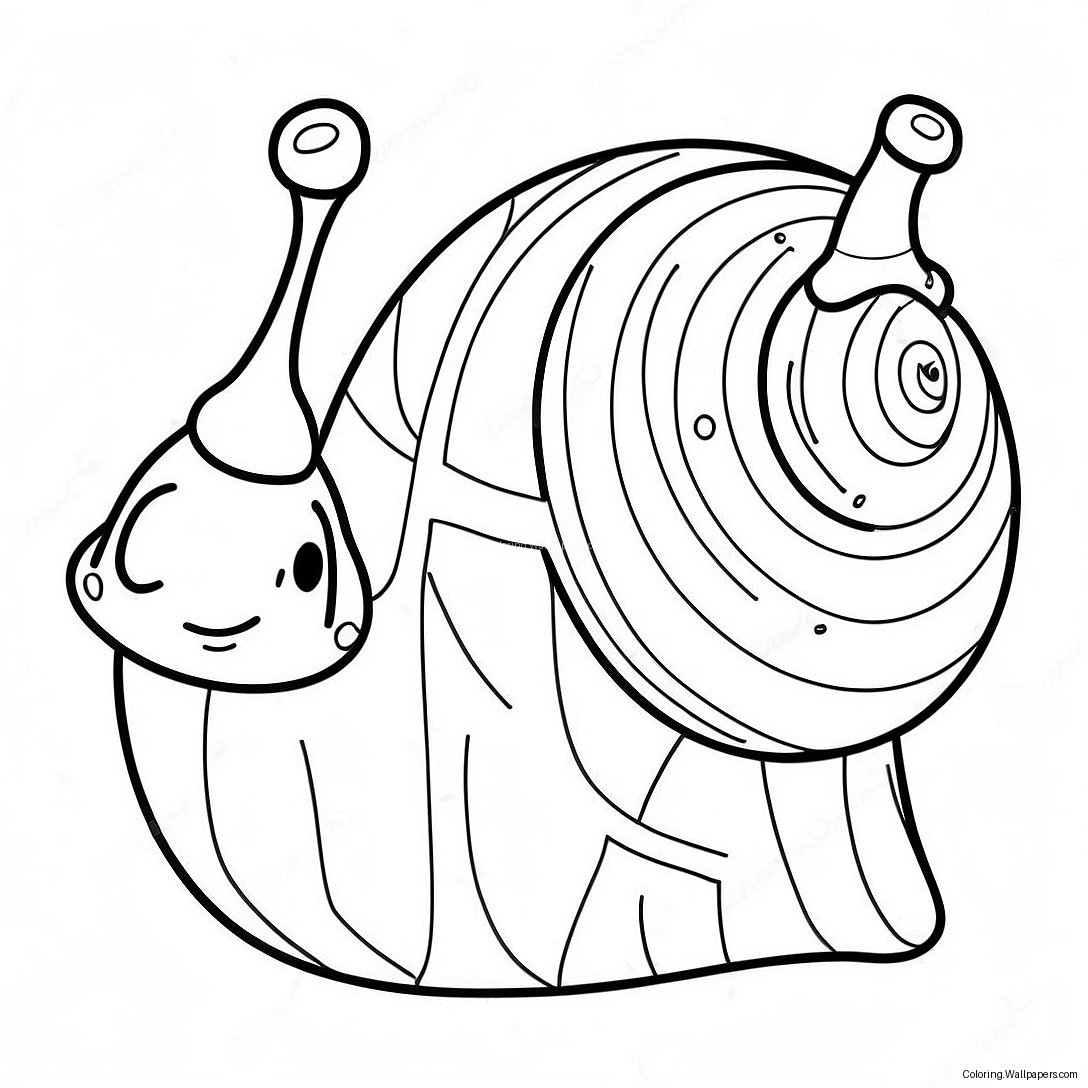 Cute Cartoon Snail Coloring Page 6814