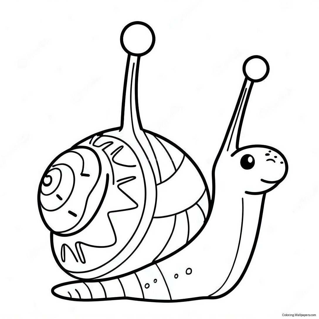 Cute Cartoon Snail Coloring Page 6816