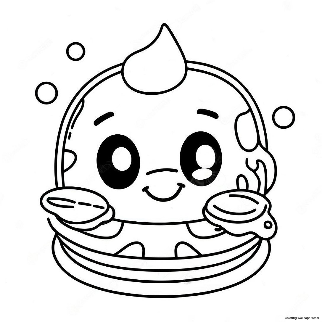 Cute Cartoon Waffle Coloring Page 26863