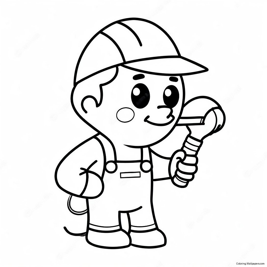 Cute Cartoon Welder Coloring Page 25965