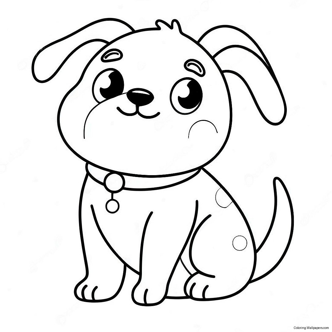 Cute Chibi Dog Coloring Page 10626