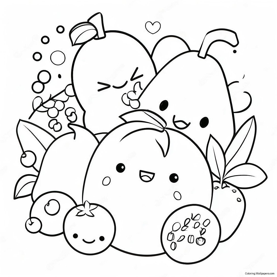 Cute Chibi Fruits Coloring Page 55797