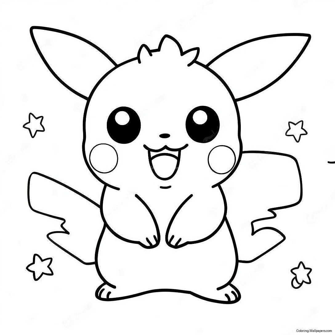 Søt Chibi Pikachu Fargeleggingsark 22719