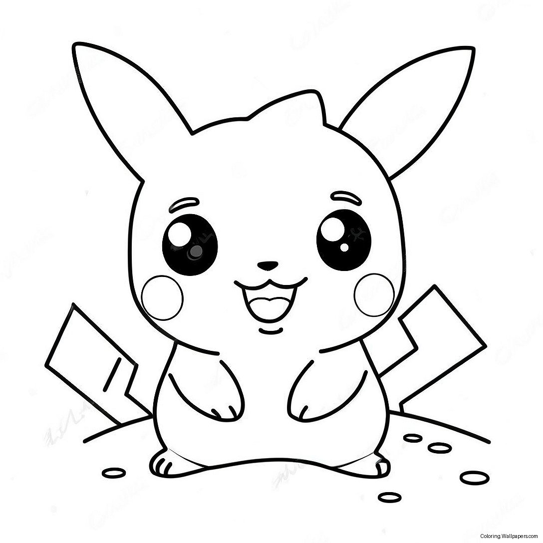 Söt Chibi Pikachu Färgläggningssida 22720