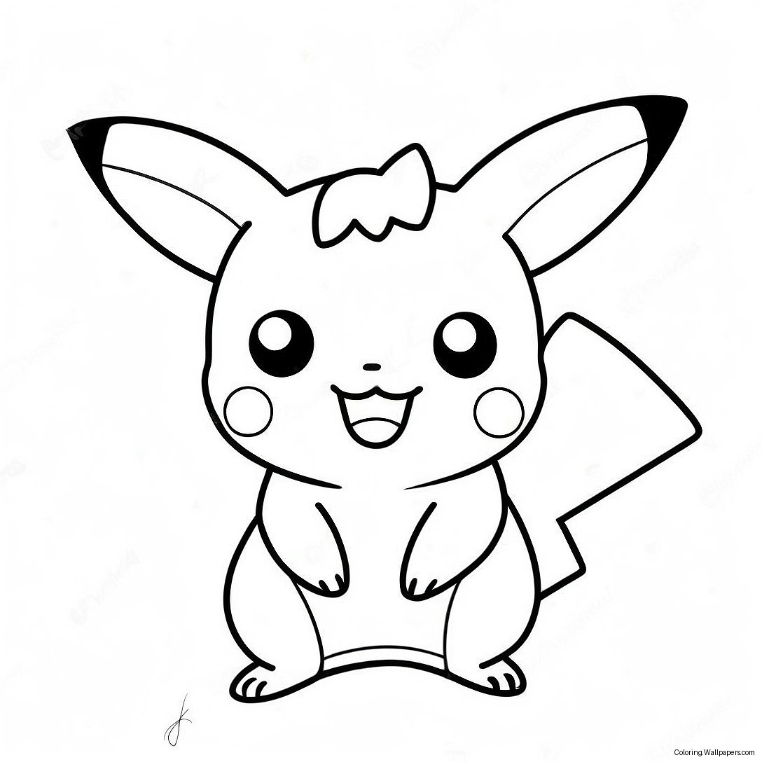 Pagina De Colorat Cu Pikachu Chibi Drăguț 54518