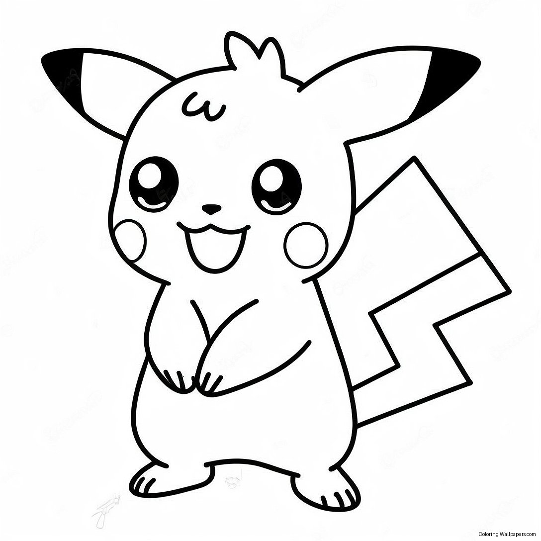 Pagina De Colorat Cu Pikachu Chibi Drăguț 54519