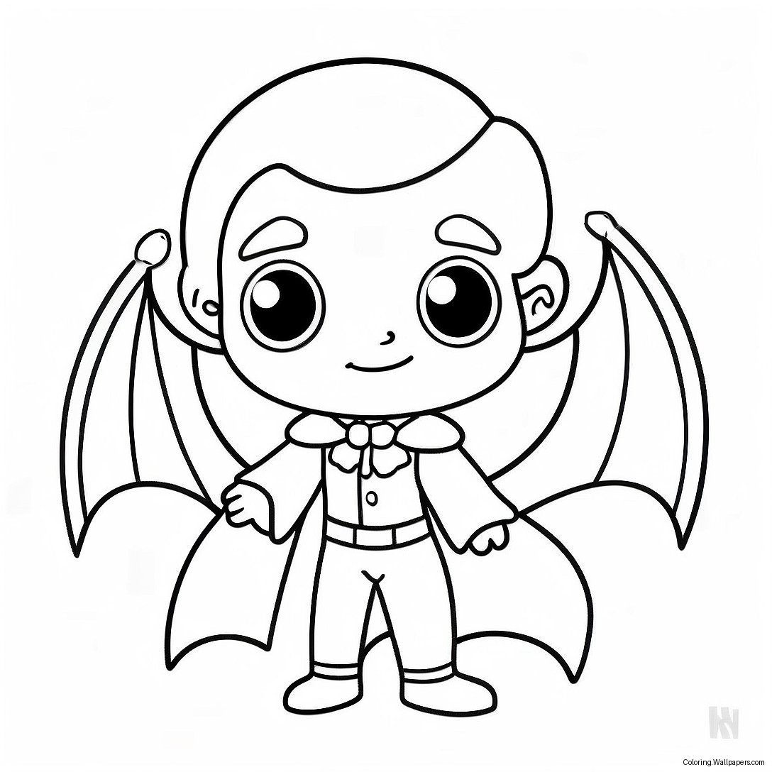 Cute Chibi Vampire Coloring Page 47621