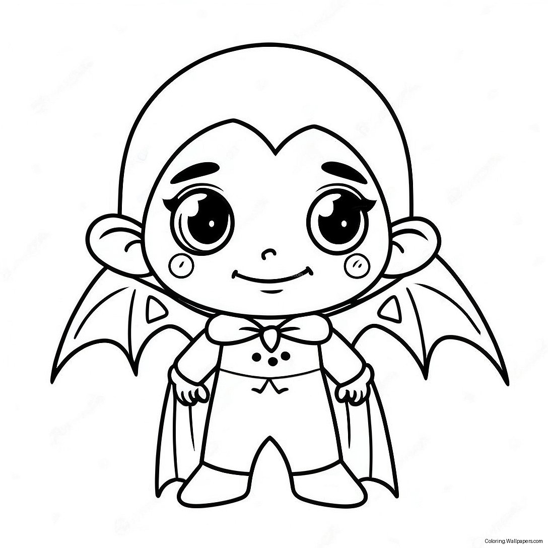 Cute Chibi Vampire Coloring Page 47623