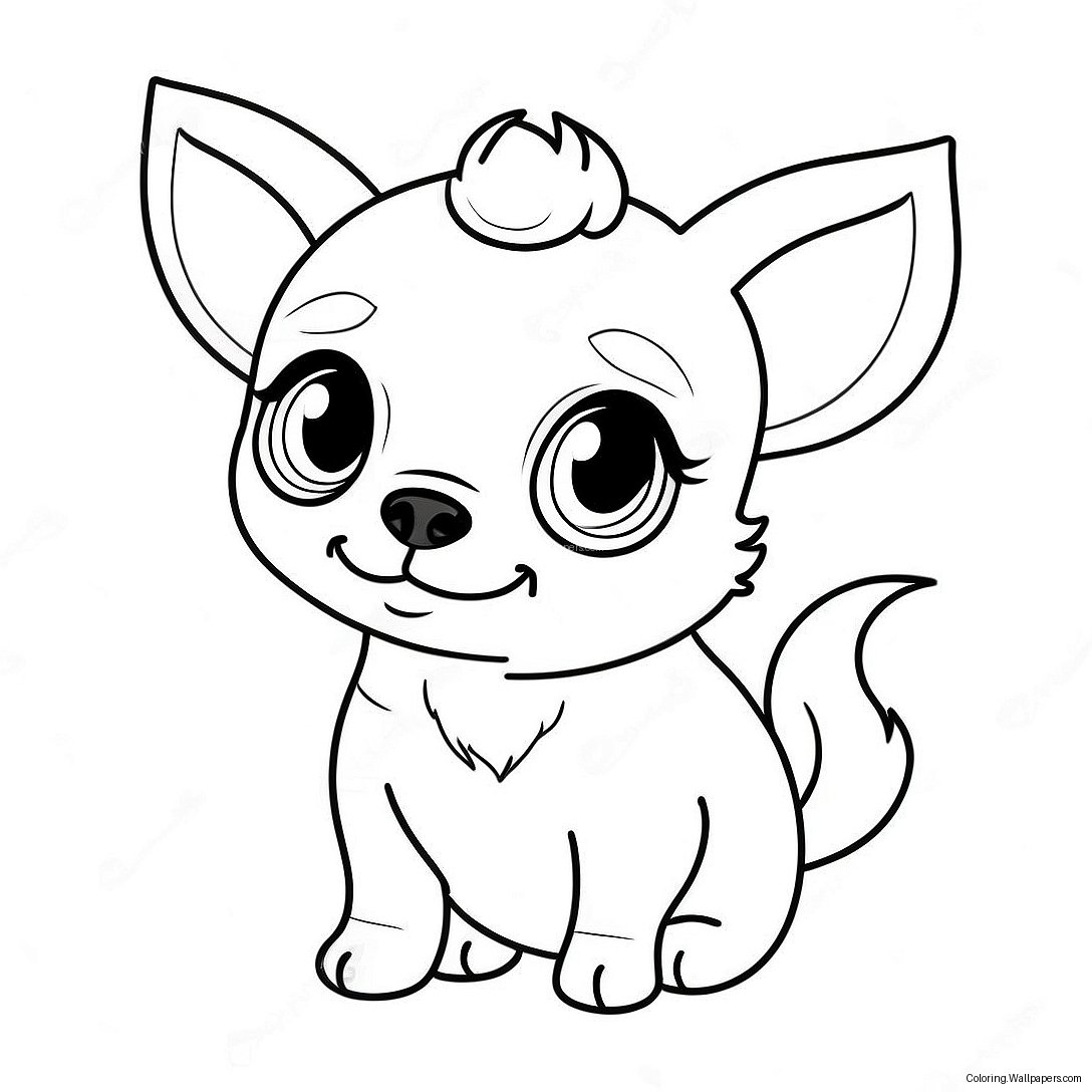 Cute Chihuahua Puppy Coloring Page 6957