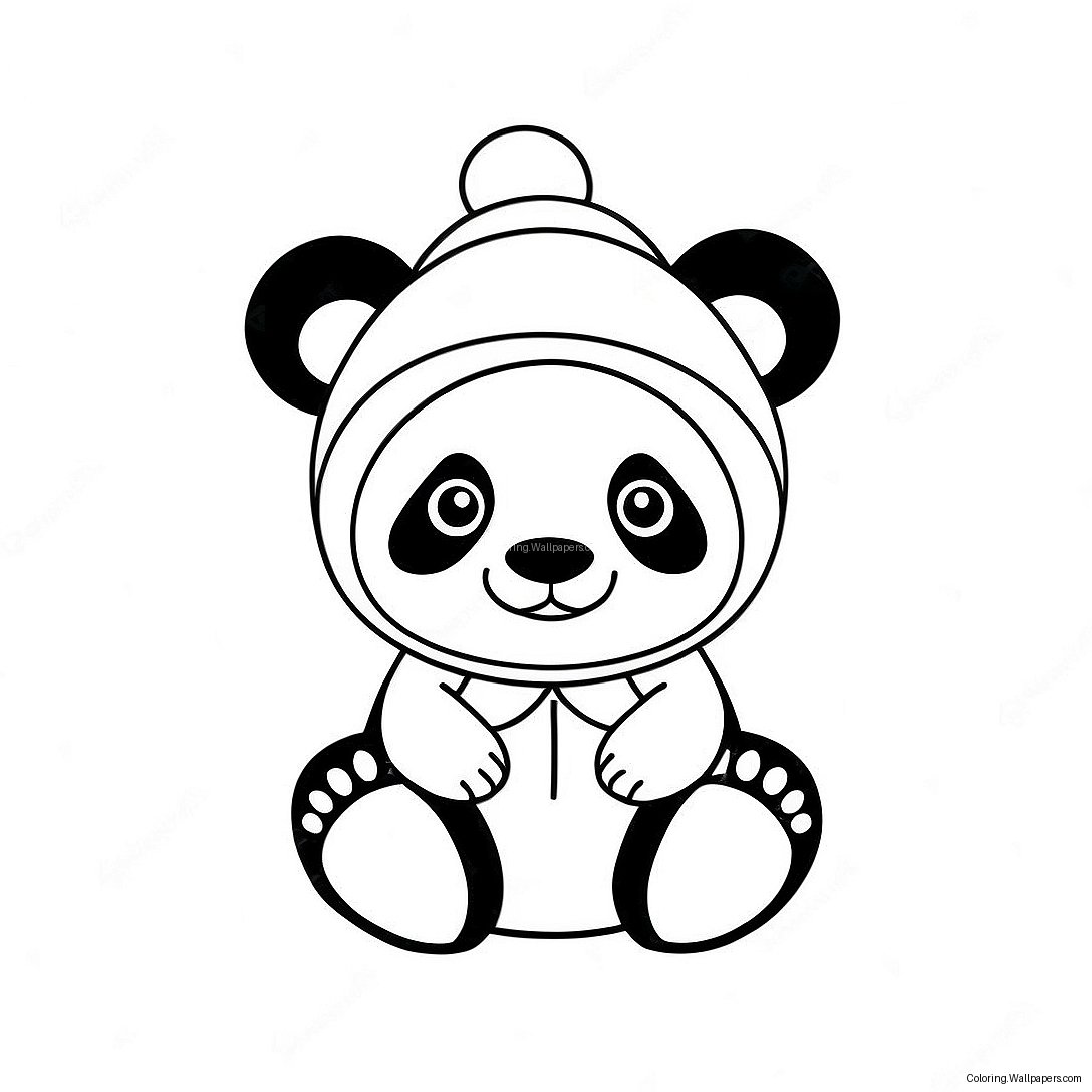 Página Para Colorir Do Panda De Natal Fofo Com Chapéu De Papai Noel 41551