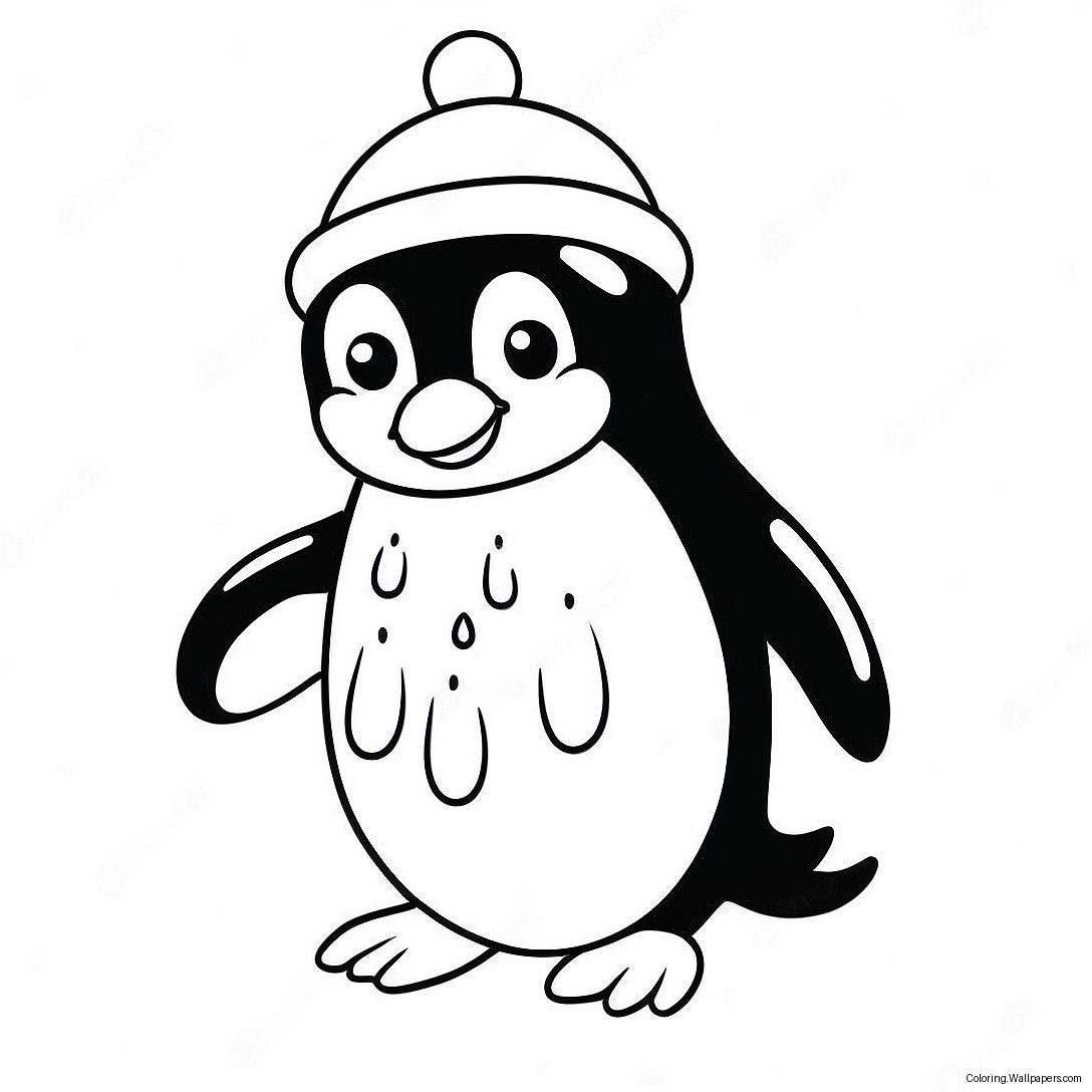 Cute Christmas Penguin Coloring Page 8700