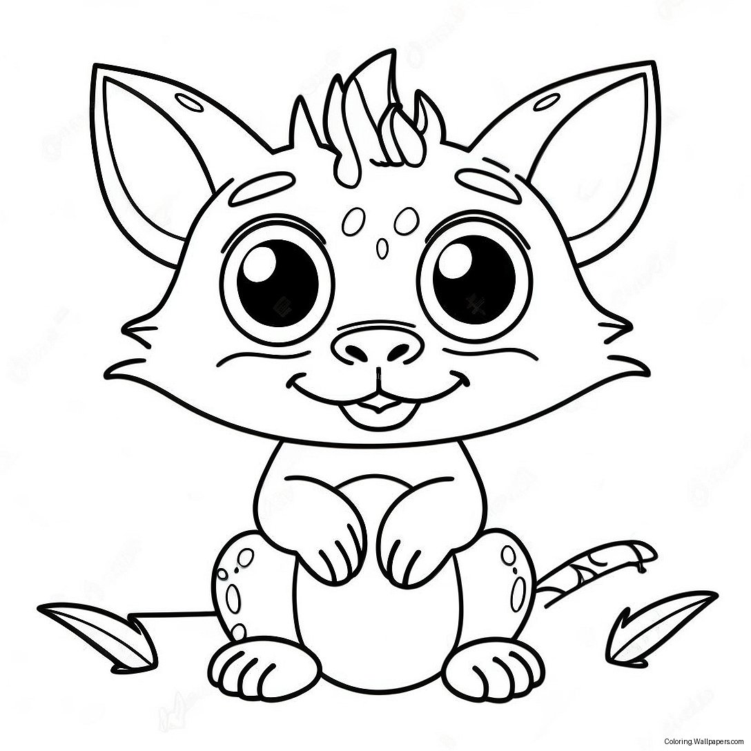 Cute Chupacabra With Big Eyes Coloring Page 53714