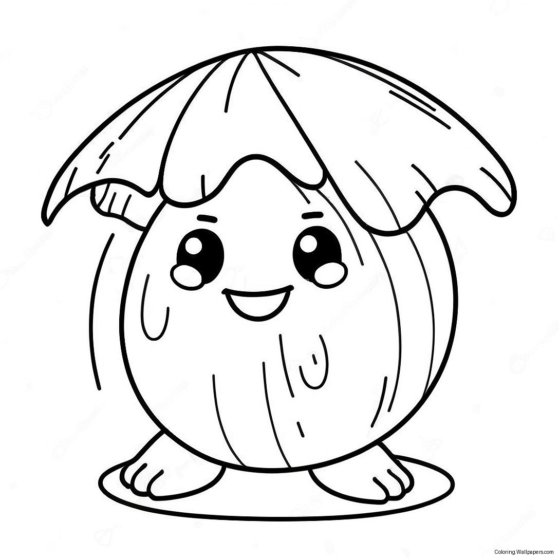 Cute Coconut Character Coloring Page 11590