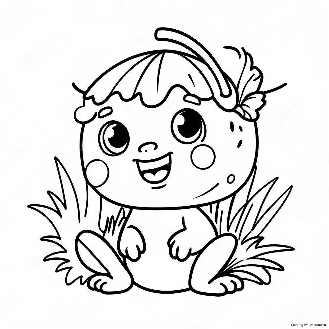 Cute Coconut Character Coloring Page 11592