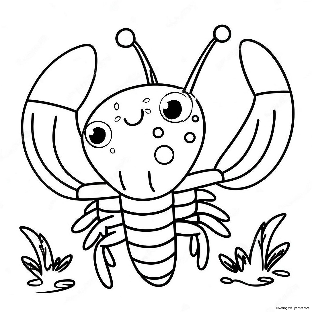 Cute Crawfish With Big Eyes Coloring Page 43645