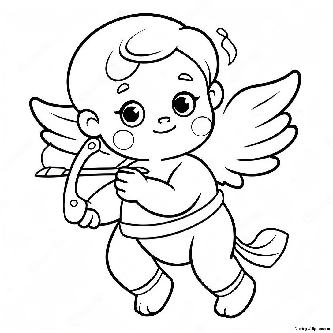 Cute Cupid With Bow Coloring Page 47223