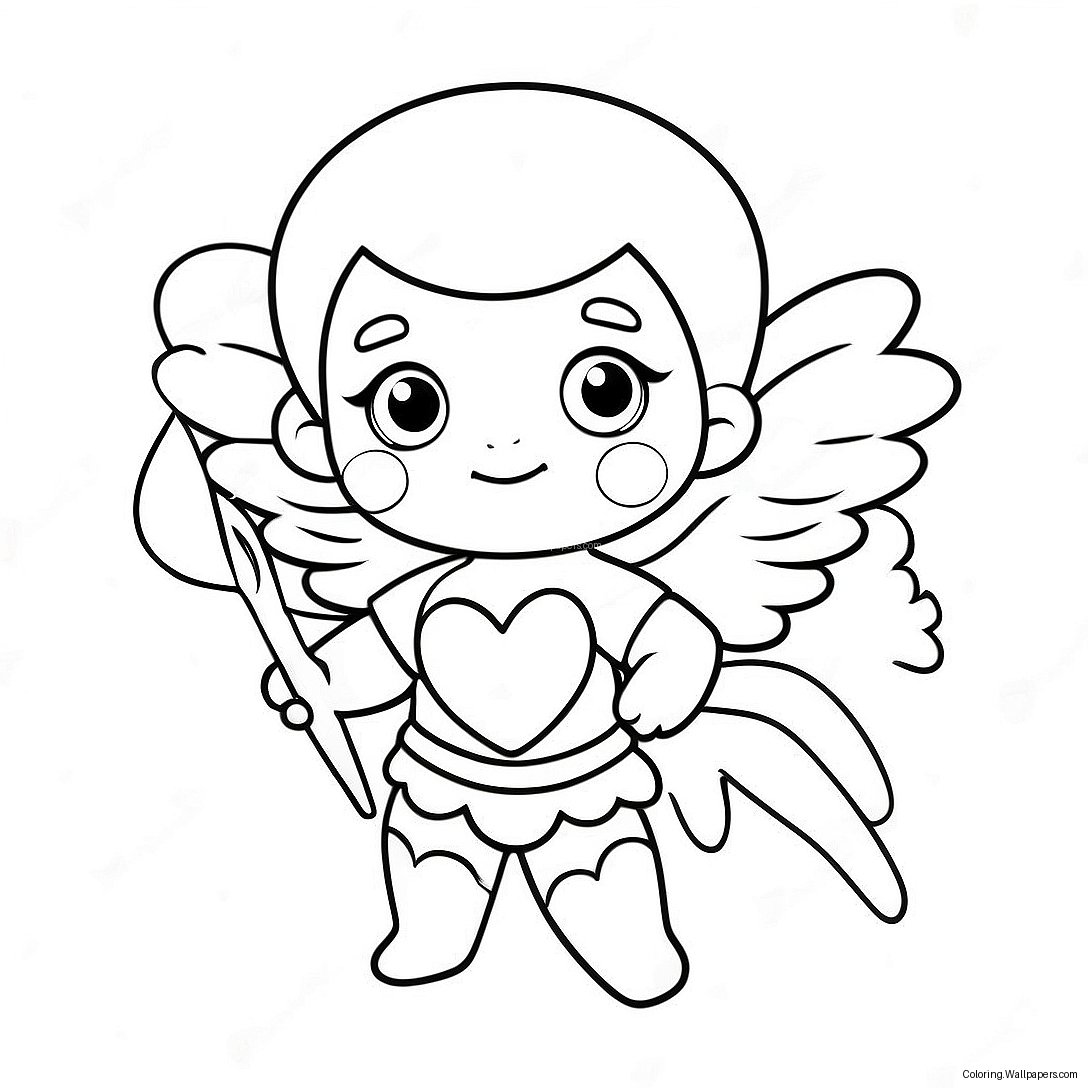 Cute Cupid With Heart Arrows Coloring Page 9694