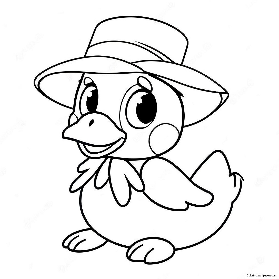 Söpö Daisy Duck Hattu Päässä -Värityskuva 728