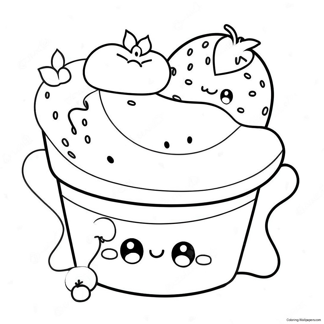 Cute Dessert Coloring Page 17841