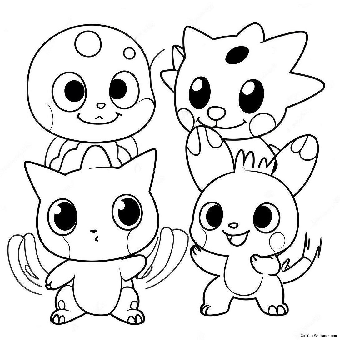 Cute Digimon Characters Coloring Page 3669