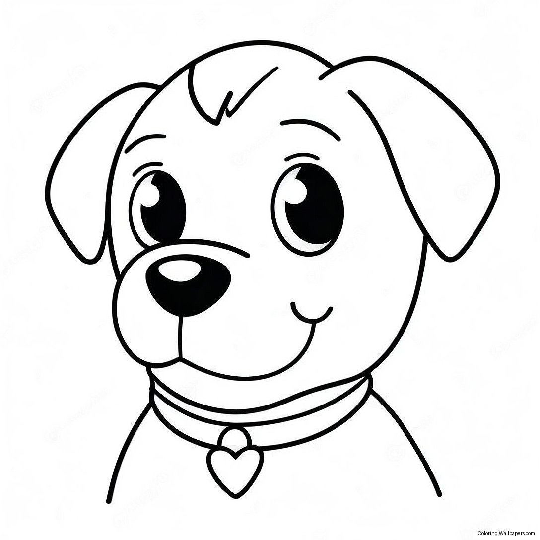 Cute Dog Face Coloring Page 44679