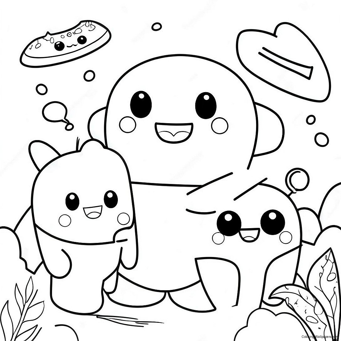 Cute Domo With Friends Coloring Page 48617