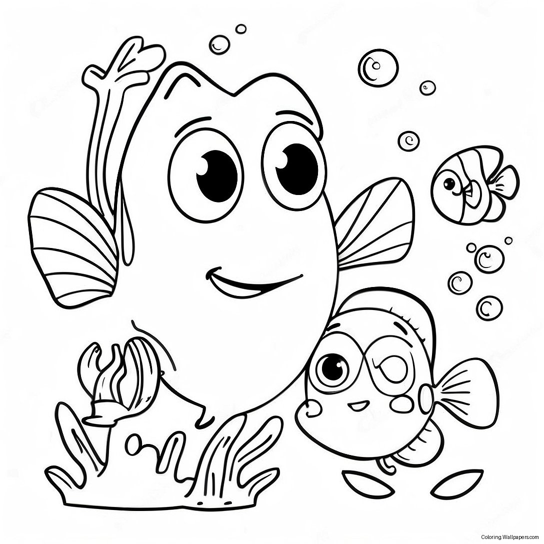 Cute Dory And Friends Coloring Page 1405