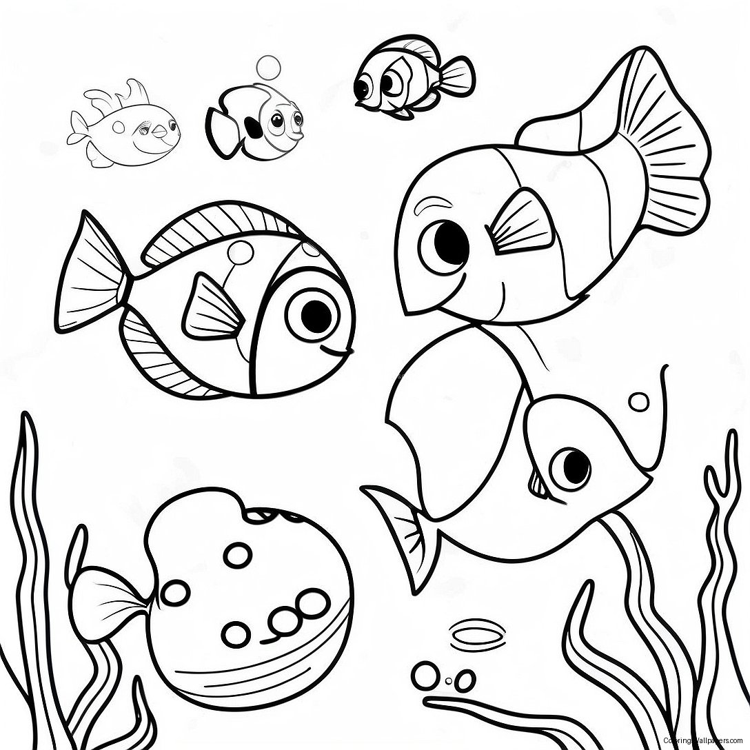 Cute Dory And Friends Coloring Page 1406