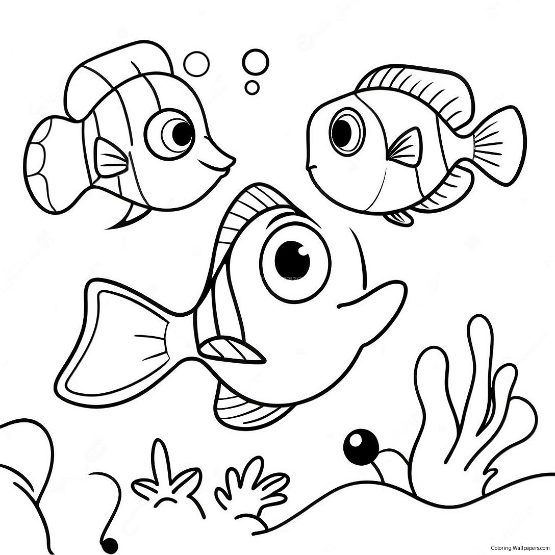 Cute Dory And Friends Coloring Page 1407