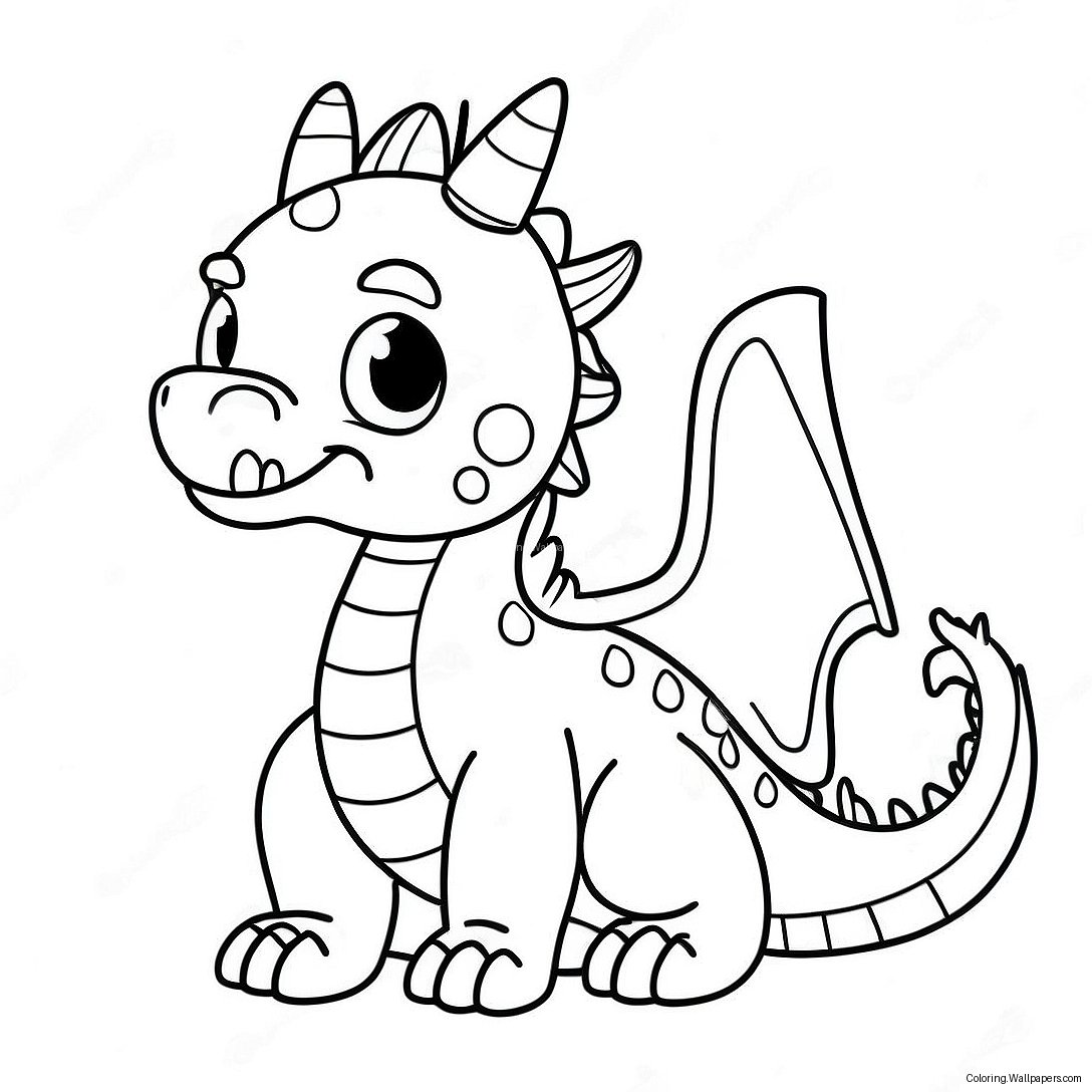 Cute Dragon Coloring Page 19063