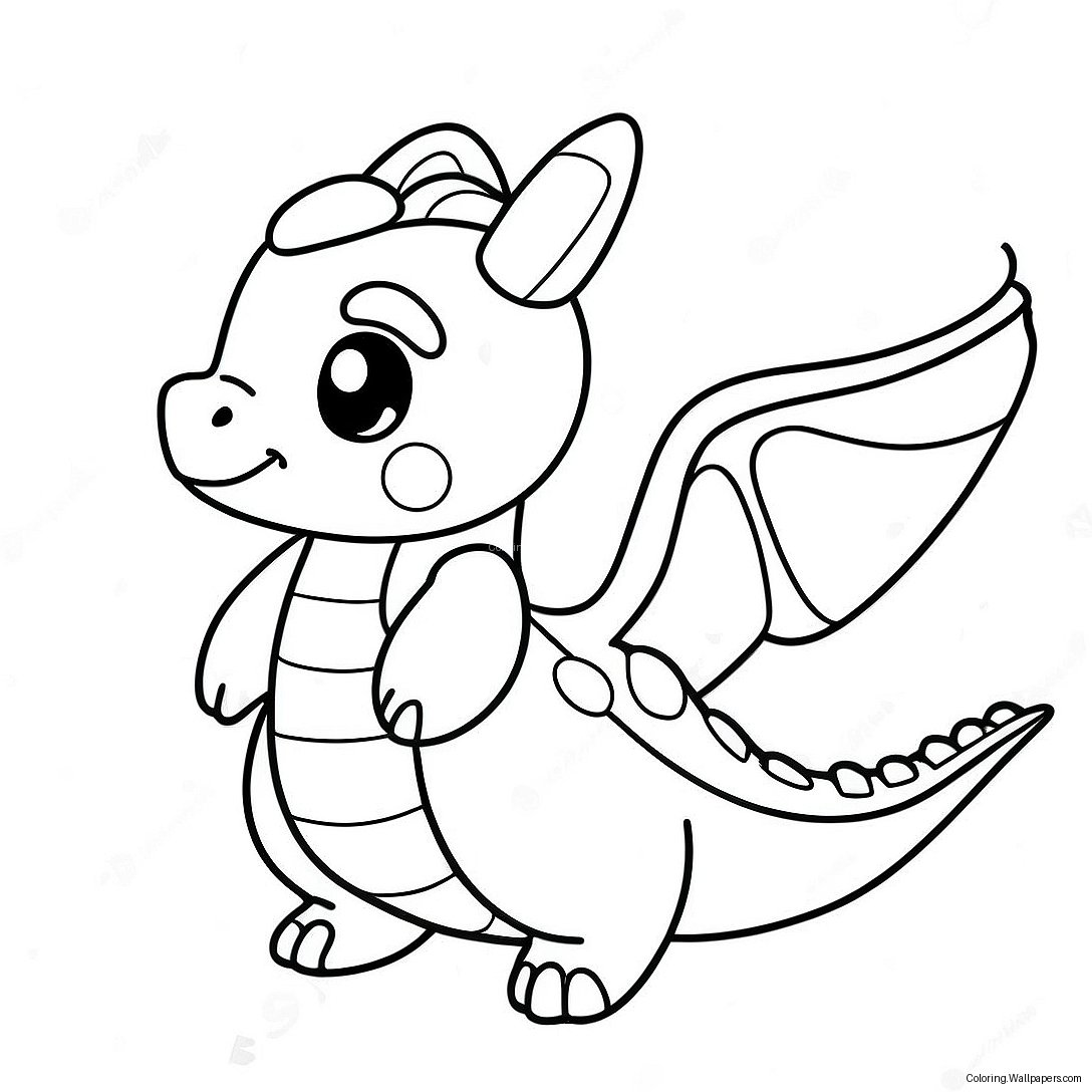 Söpö Dragonite Lentämässä Värittämissivu 33074