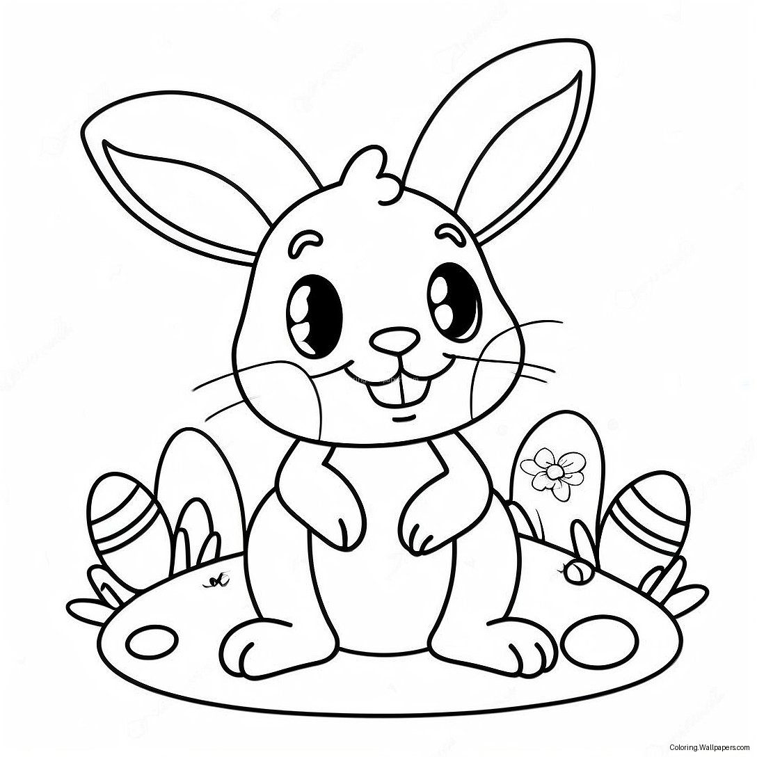 Cute Easter Bunny Coloring Page 54700