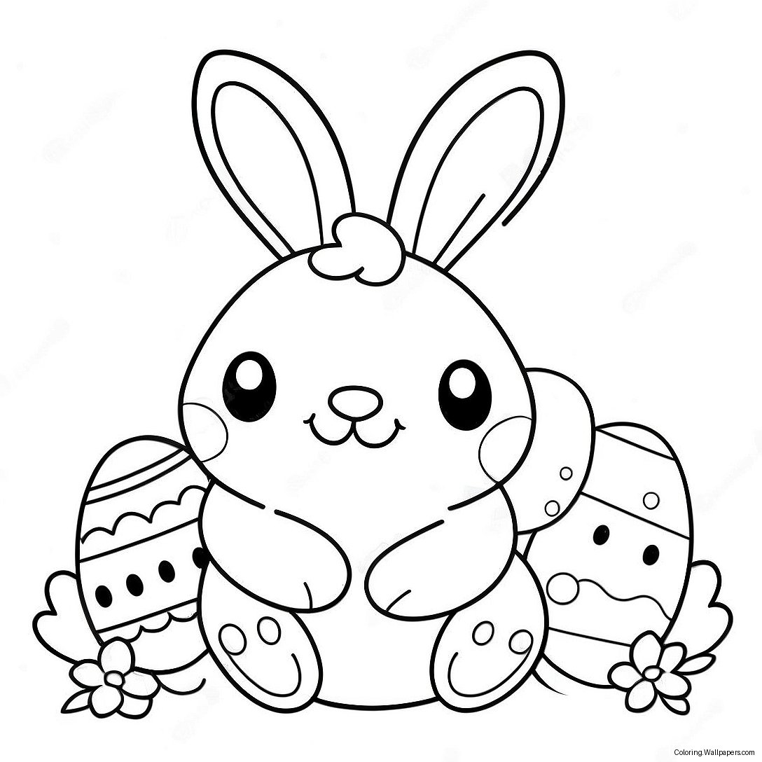 Cute Easter Squishmallow Bunny Coloring Page 30565