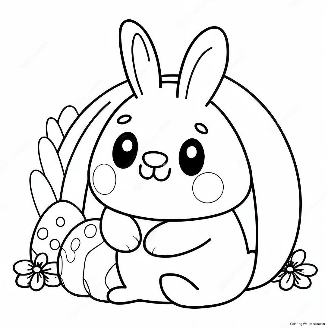 Cute Easter Squishmallow Bunny Coloring Page 30566